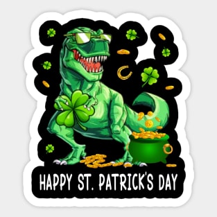 Happy St Patricks Day Dinosaur Sticker